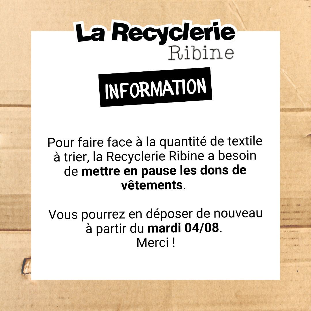 SUSPENSION DES DONS DE VÊTEMENTS