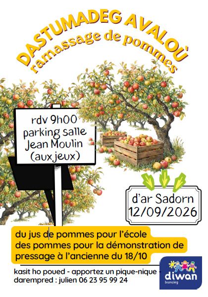 Ramassage de pommes pour Diwan Banaleg