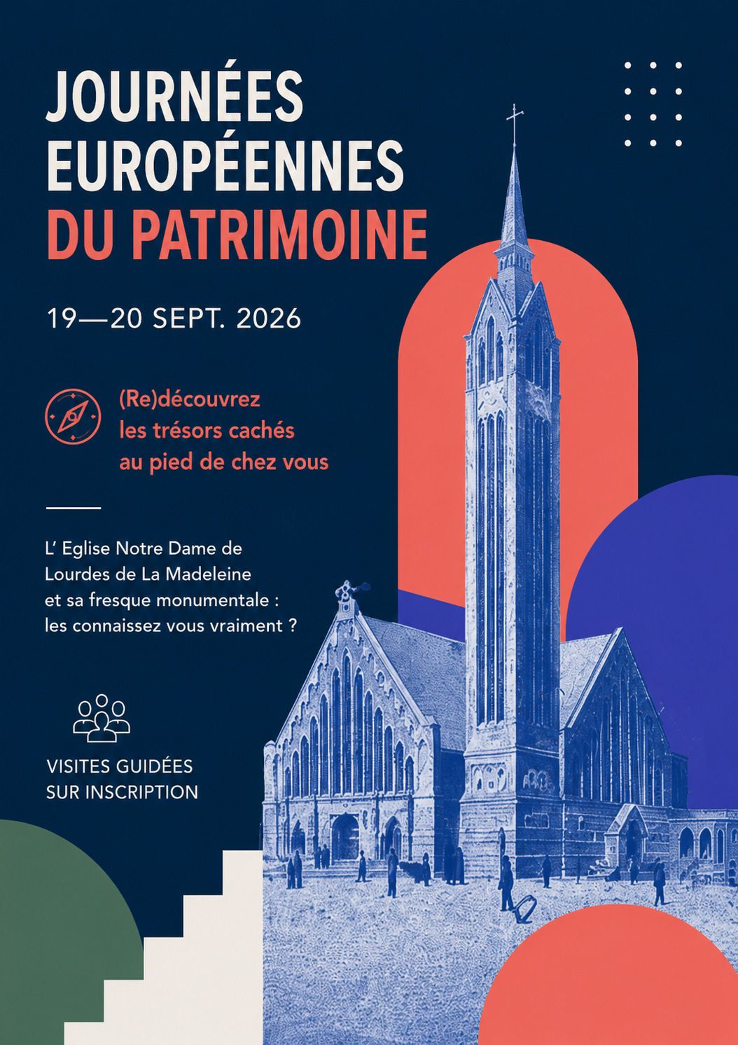 Visites guidées de l'église Notre Dame de Lourdes de La Madeleine