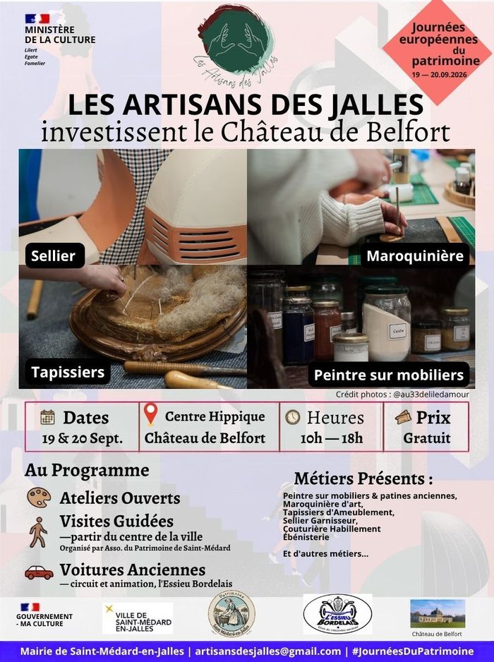Journées Européennes du Patrimoine 2026 - Les Artisans des Jalles au Château de Belfort