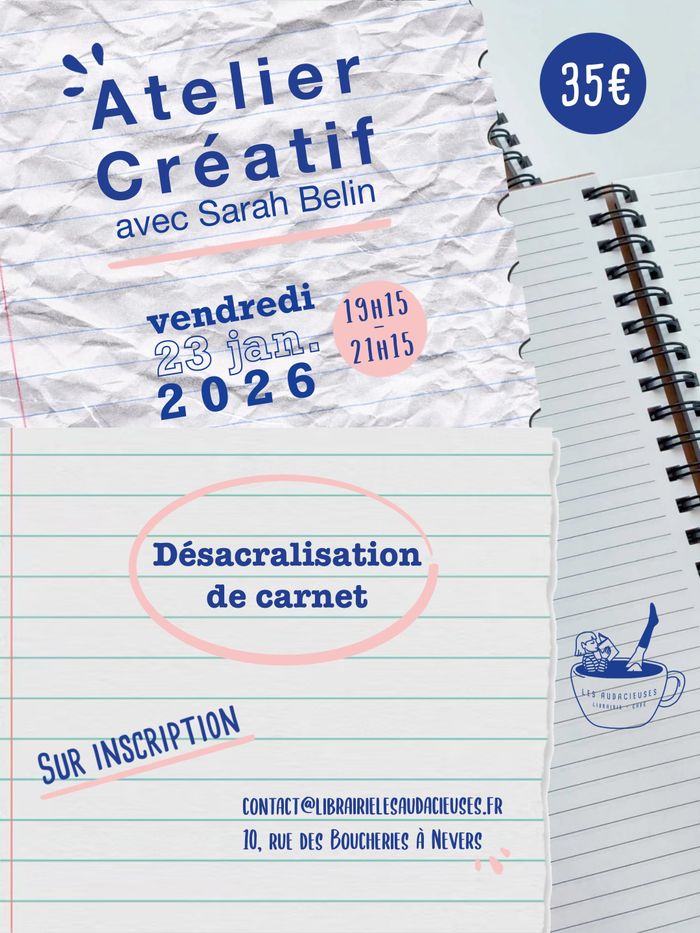 Atelier créatif "Désacralisation de carnet" avec Sarah Belin