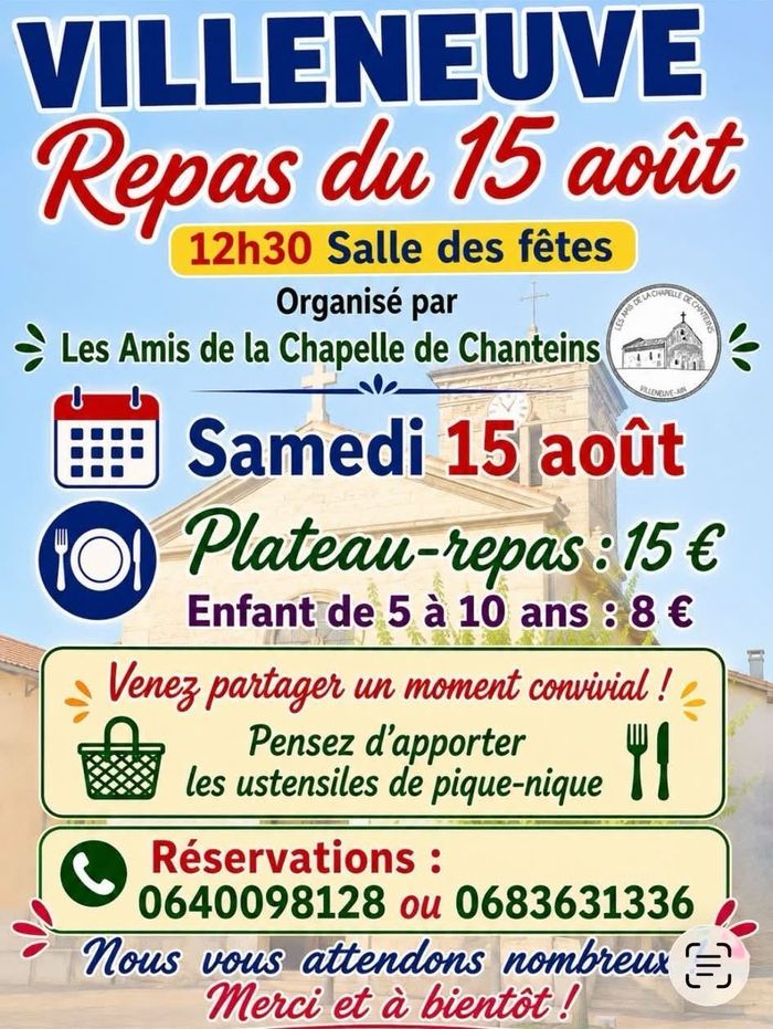 Affiche — Repas du 15 août