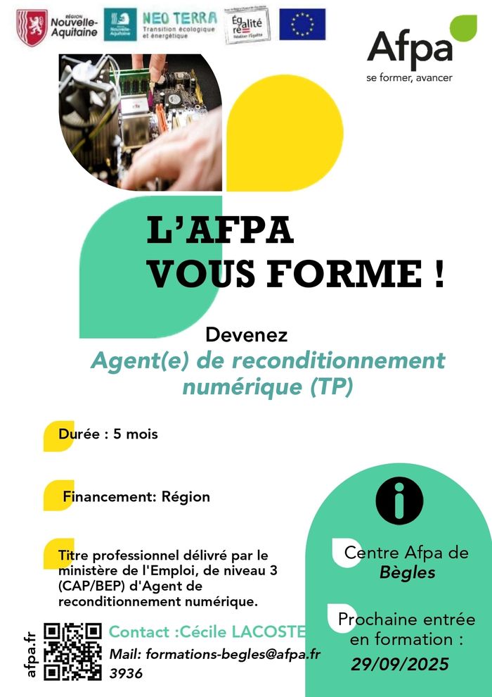 Formez vous au métier d'Agent.e de Reconditionnement Numérique