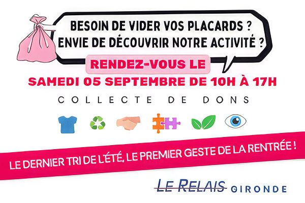Journée de collecte de dons : vêtements, chaussures, maroquinerie, linge de maison