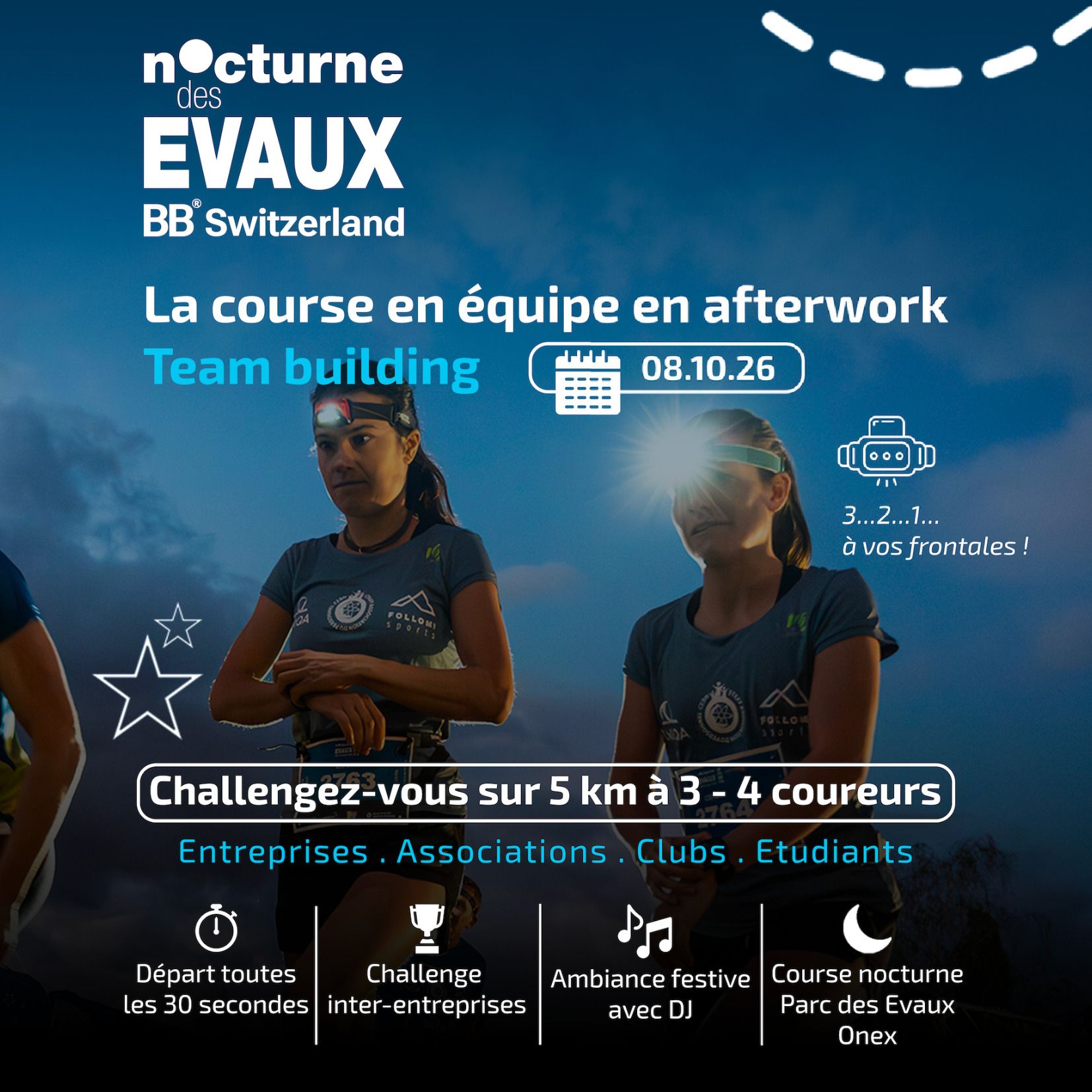 La course en équipe en afterwork team building à Genève