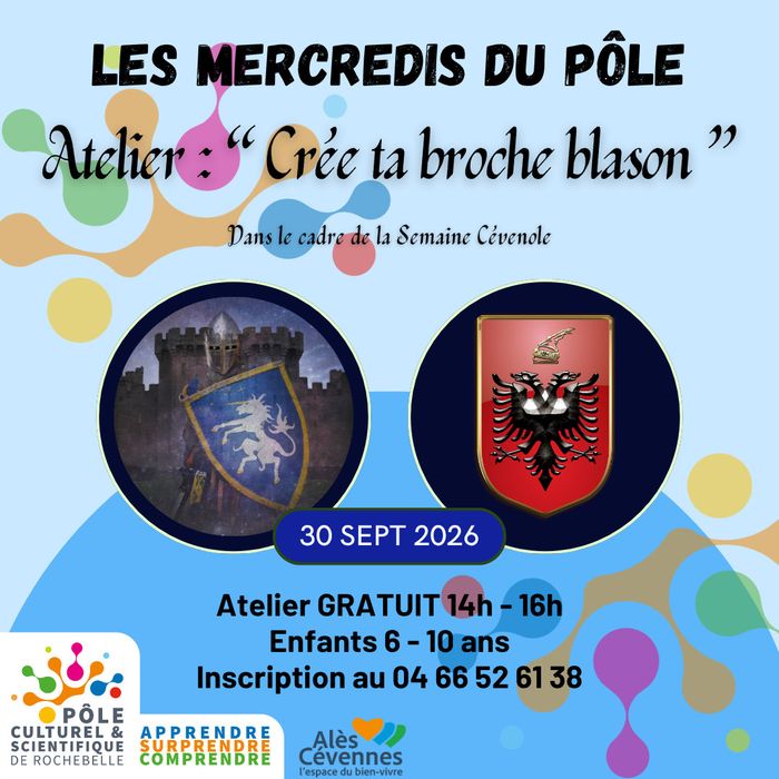 Les Mercredis du Pôle "Crée ta broche Blason"