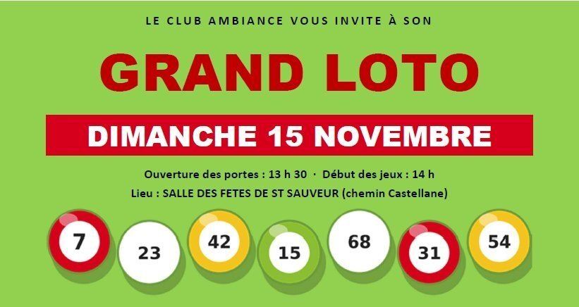 Flyer Grand Loto du Club Ambiance