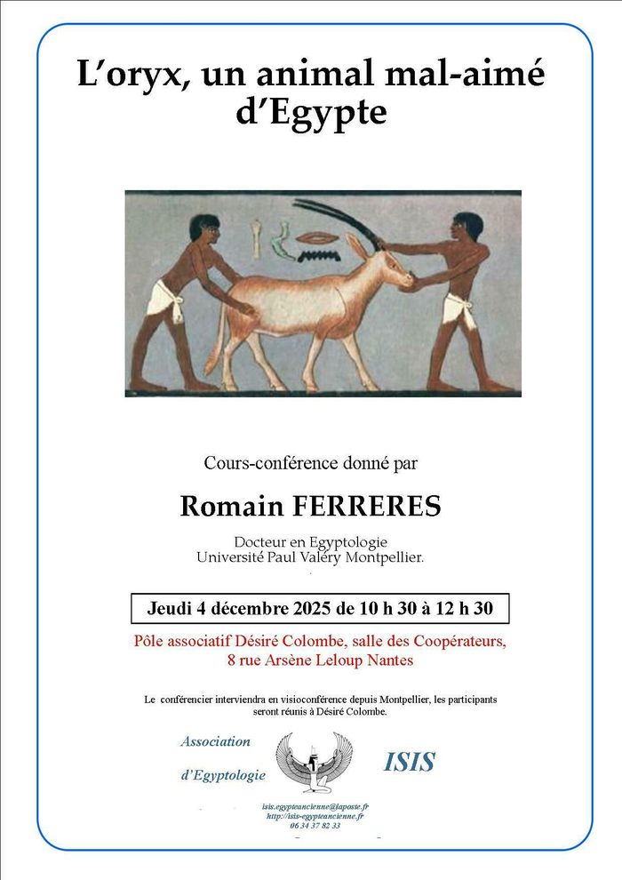 Cours-conférence sur l'Egypte ancienne