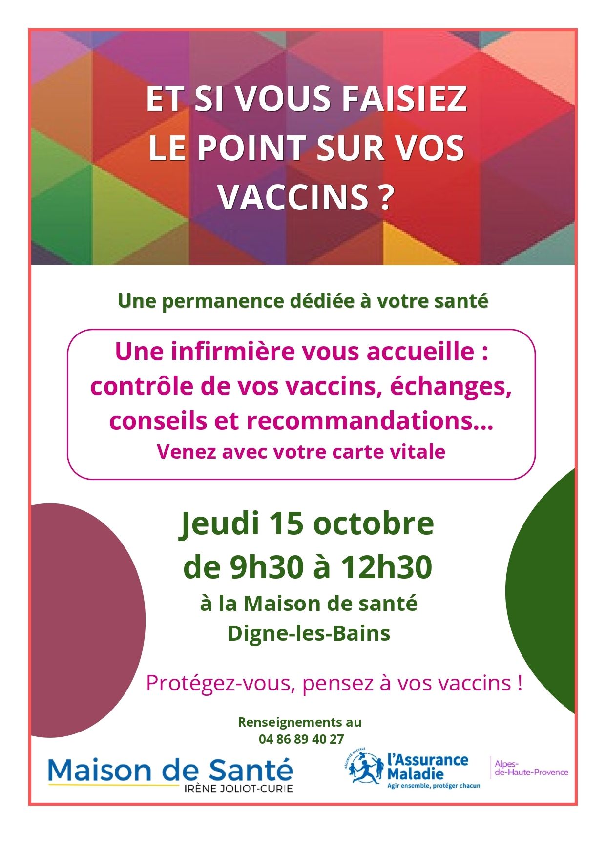 Permanence dédiée à la vaccination