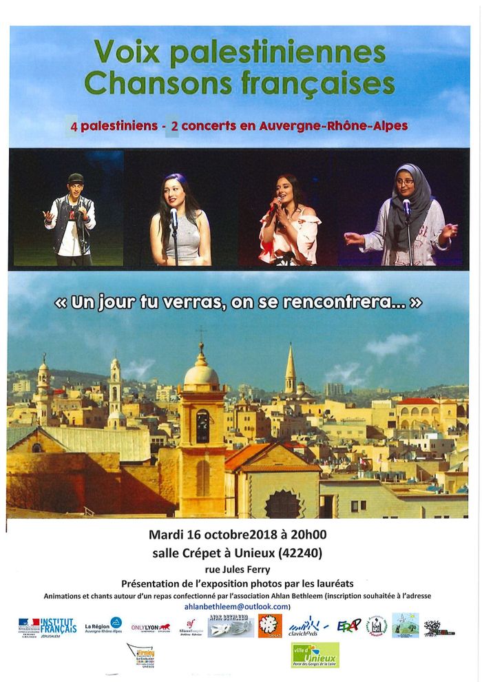 (évènement culturel solidaire) Quatre voix palestiniennes en concert sur des chansons françaises