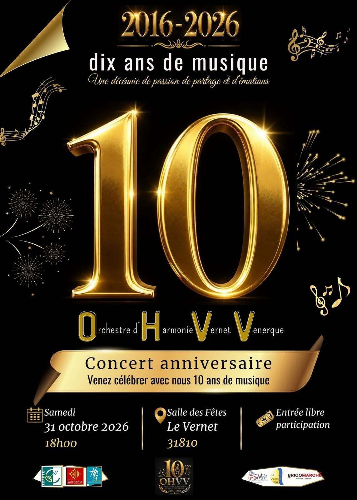 🎶Anniversary Concert 🎂 - Saturday October 31st in Vernet
