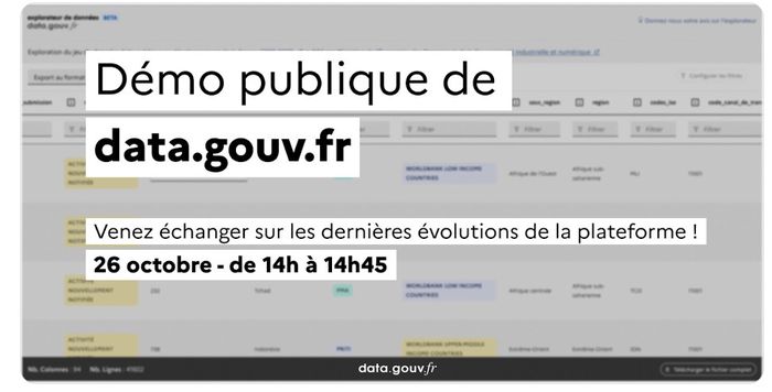 Démonstration de la plateforme data.gouv.fr
