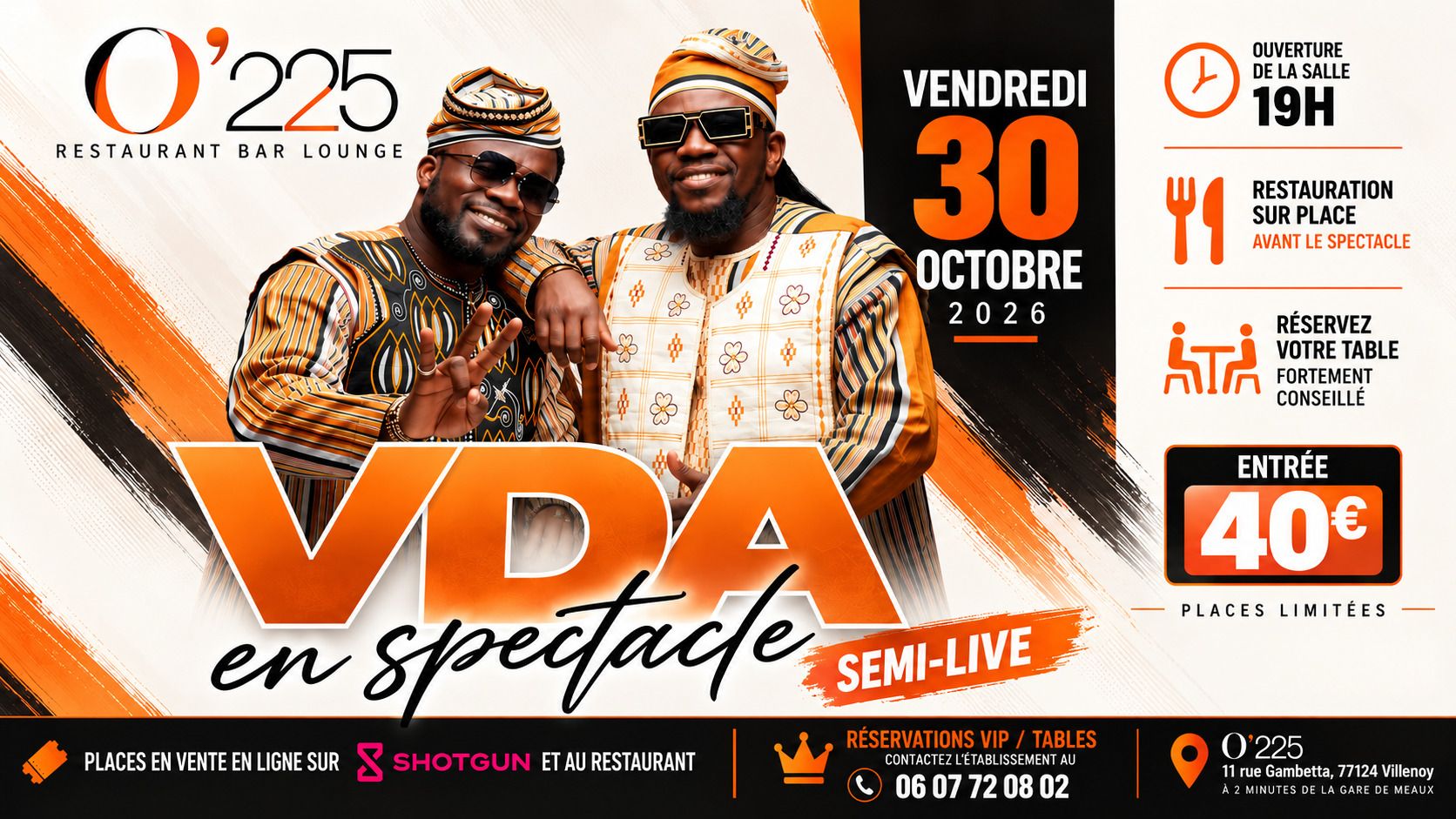 VDA – Concert semi-Live au O’225