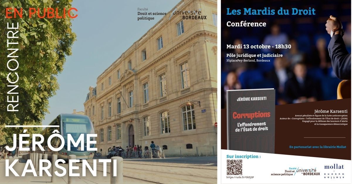Mardi du droit - Rencontre avec Jérôme Karsenti