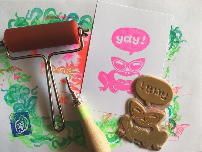 Initiation à la linogravure - Association Ô P'tits Coins