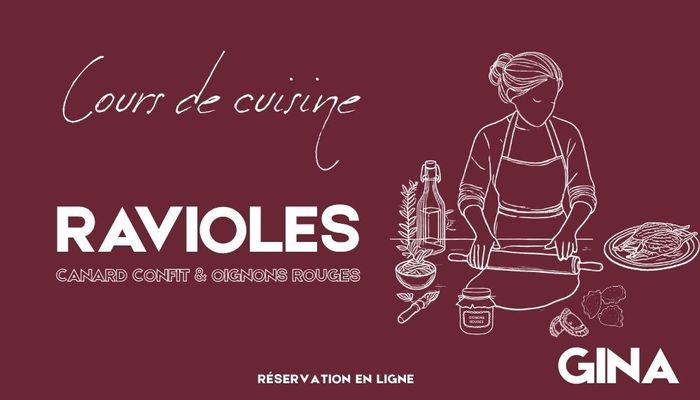 Cours de cuisine - Atelier ravioles : Mezza luna canard confit et confiture d’oignons rouges
