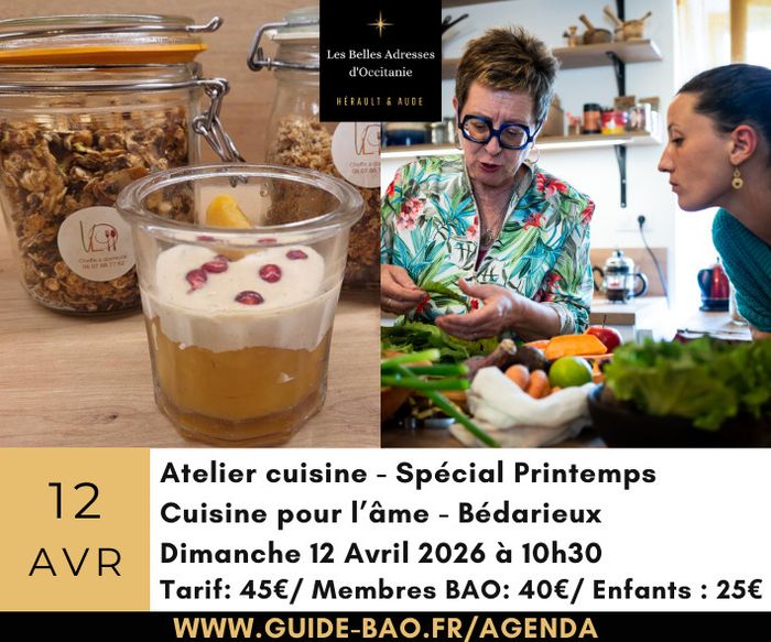 Atelier cuisine à Bédarieux + option Spa à Hérépian