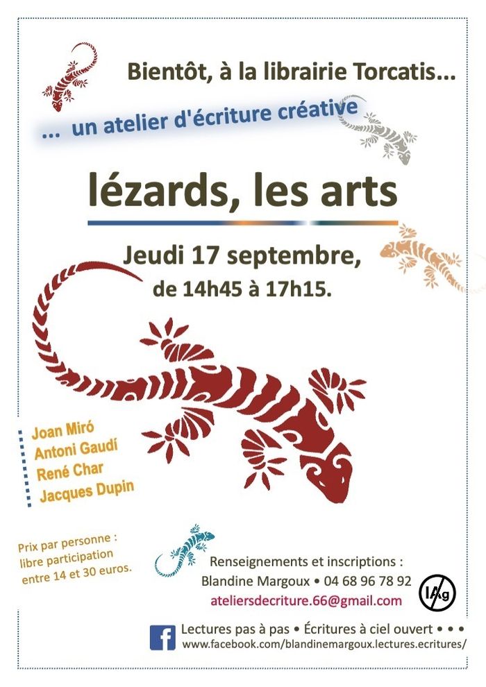 "Lézards, les arts" • Atelier d'écriture créative