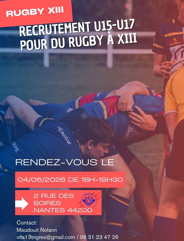 Entrainement découverte Rugby XIII 13-16 ans
