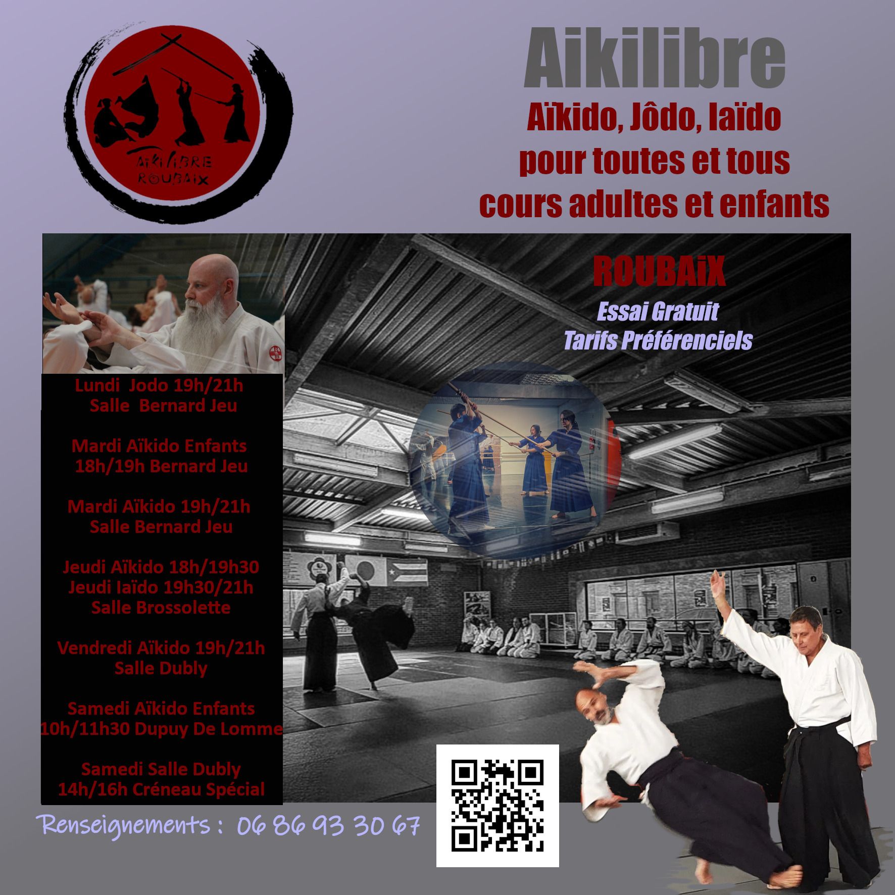 Cours d'Aikido adultes/ados, les jeudis de 18 à 19h30, dojo Brossolette à Roubaix
