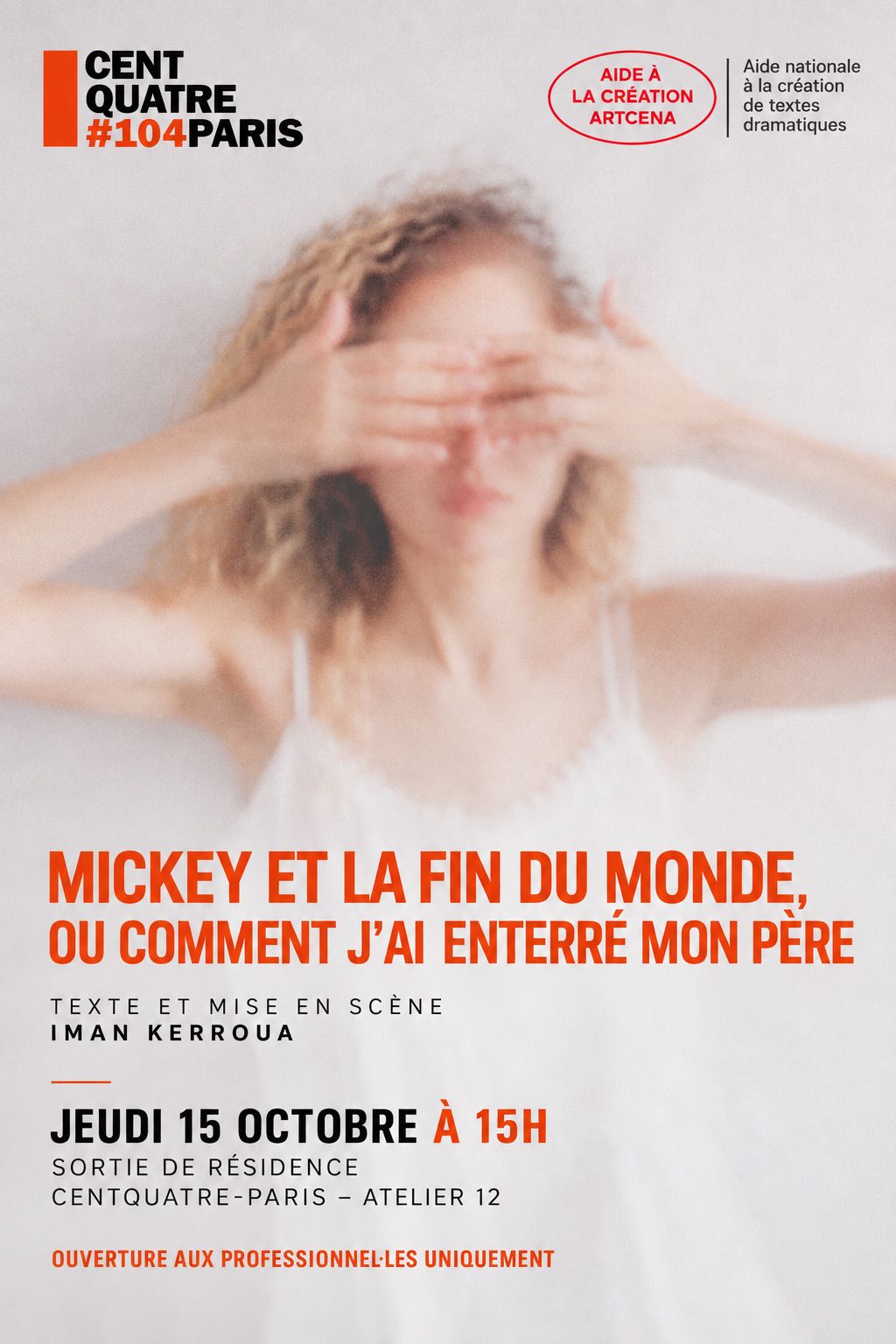 Sortie de résidence: Mickey et la fin du monde, ou comment j'ai enterré mon père (texte lauréat Artcena)