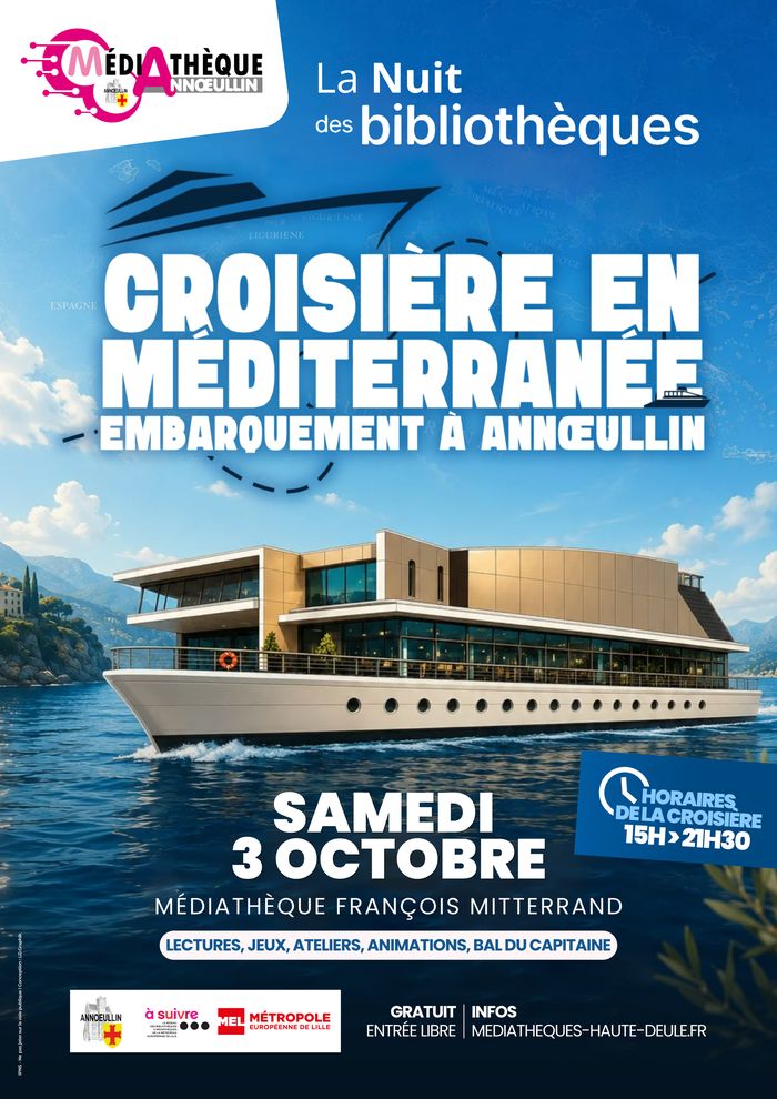 La Nuit des Bibliothèques - Croisière en Méditerranée - Embarquement à Annoeullin