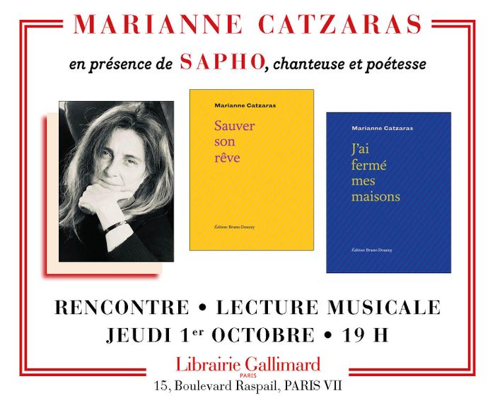 Marianne Catzaras présente une lecture musicale de ses poèmes en présence de Sapho