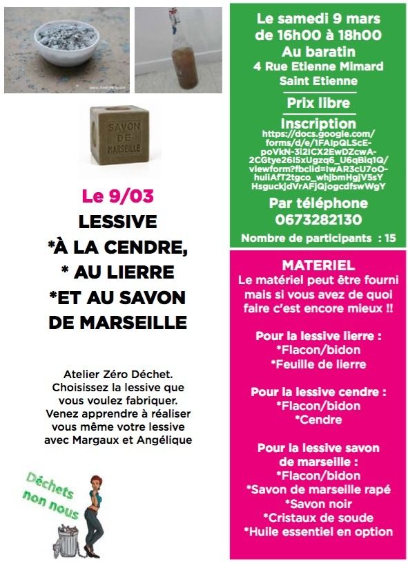 (atelier zéro déchet) Fabriquez votre lessive !