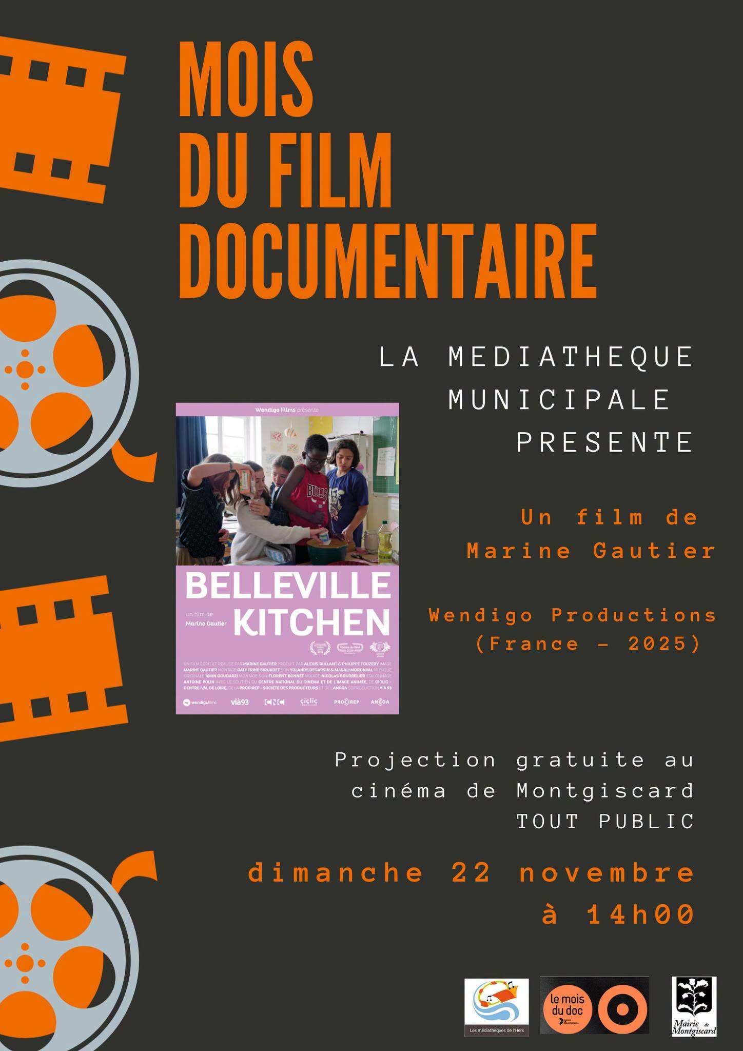 Mois du film documentaire à la Médiathèque de Montgiscard : "Belleville kitchen" au Cinéma