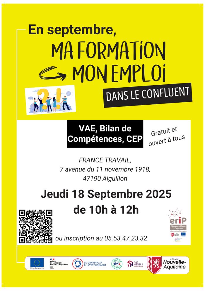 L'ERIP organise un atelier pour présenter la VAE, le BILAN DE COMPETENCES et le SERVICE CEP.