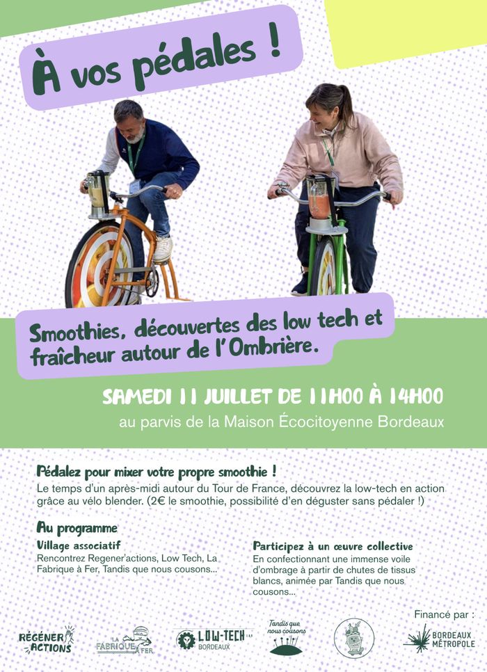 Vélos-smoothies, découvertes des low-tech et fraicheur