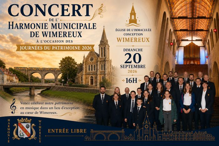 Affiche — Concert de l'Harmonie Municipale de Wimereux dans l'église