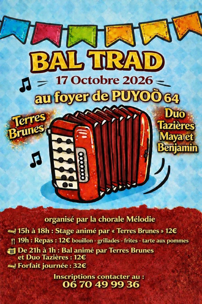 Affiche — Stage et Bal Trad avec Terres Brunes et Duo Tazières