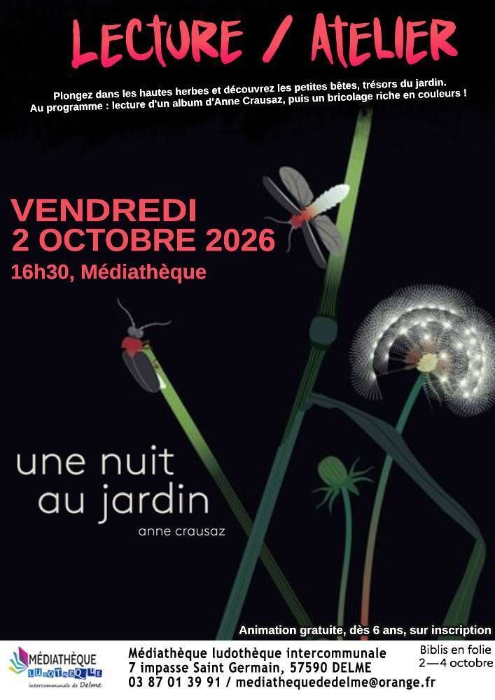 Lecture / Atelier « Une nuit au jardin »