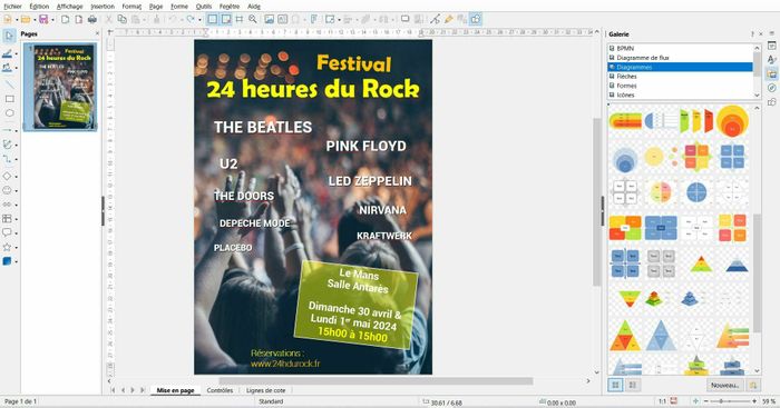 Bureautique : logiciel de design LibreOffice Draw