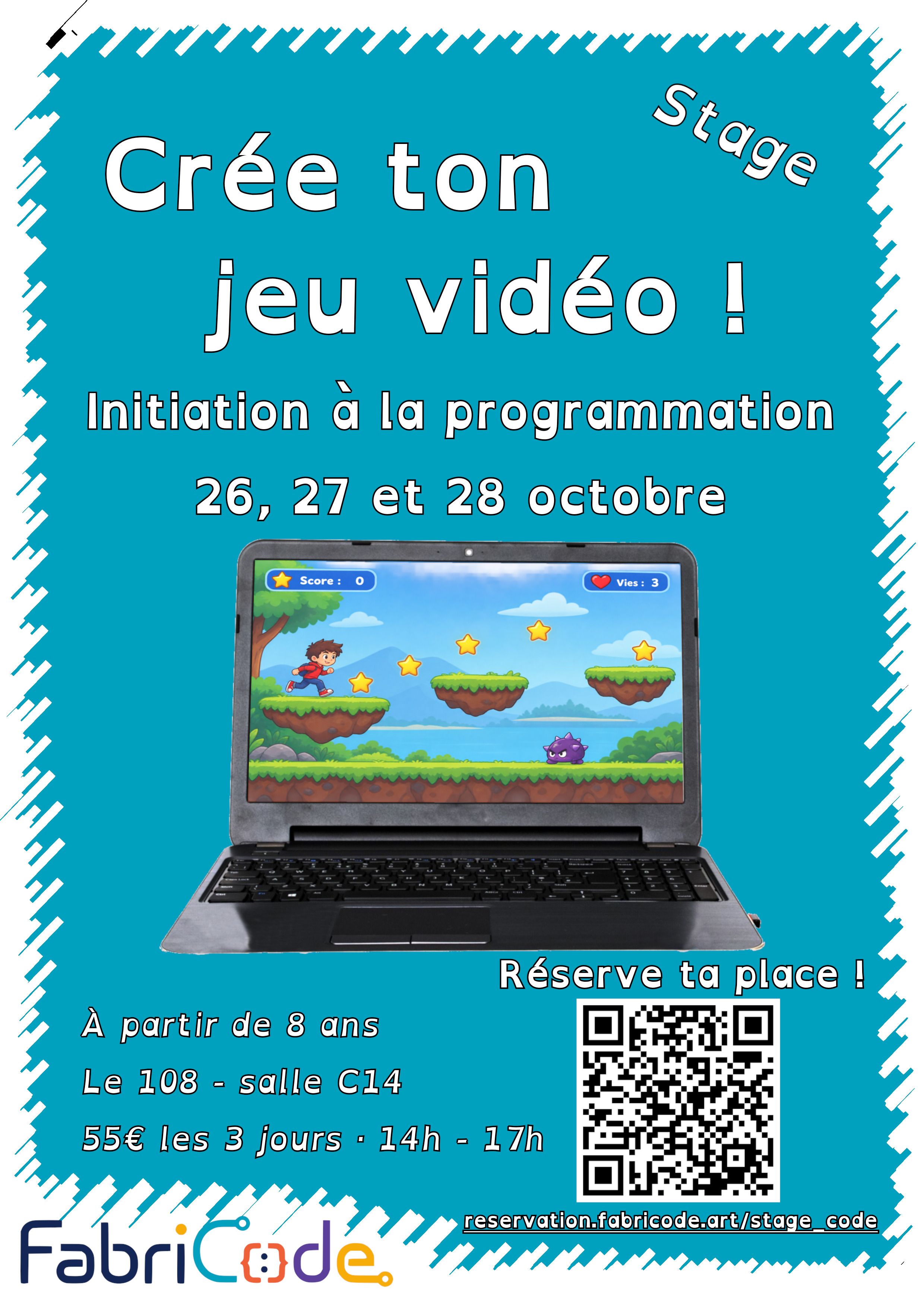 CRÉE TON JEU VIDÉO ! Initiation à la programmation (dès 8 ans)