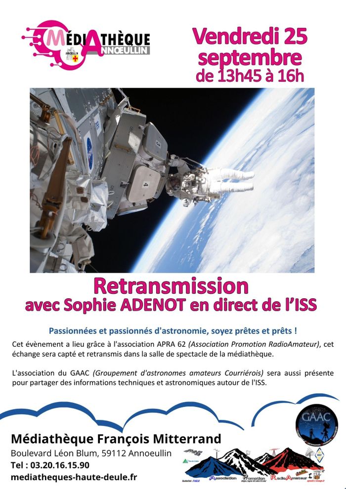 [ Retransmission ] avec Sophie ADENOT en direct de l’ISS