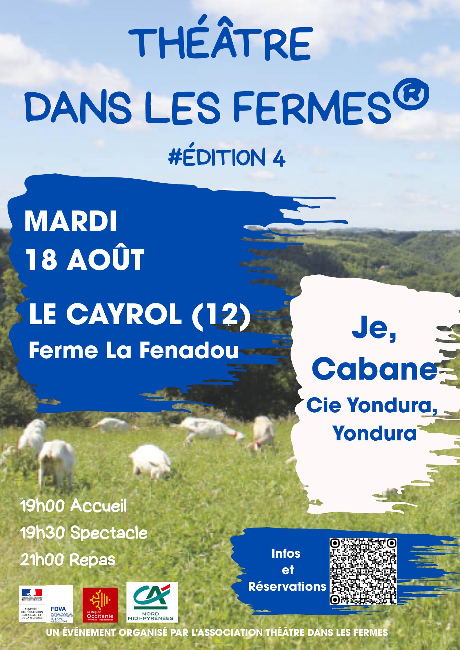 Théâtre dans les fermes à la ferme la Fenadou au Cayrol (12) le 18 août