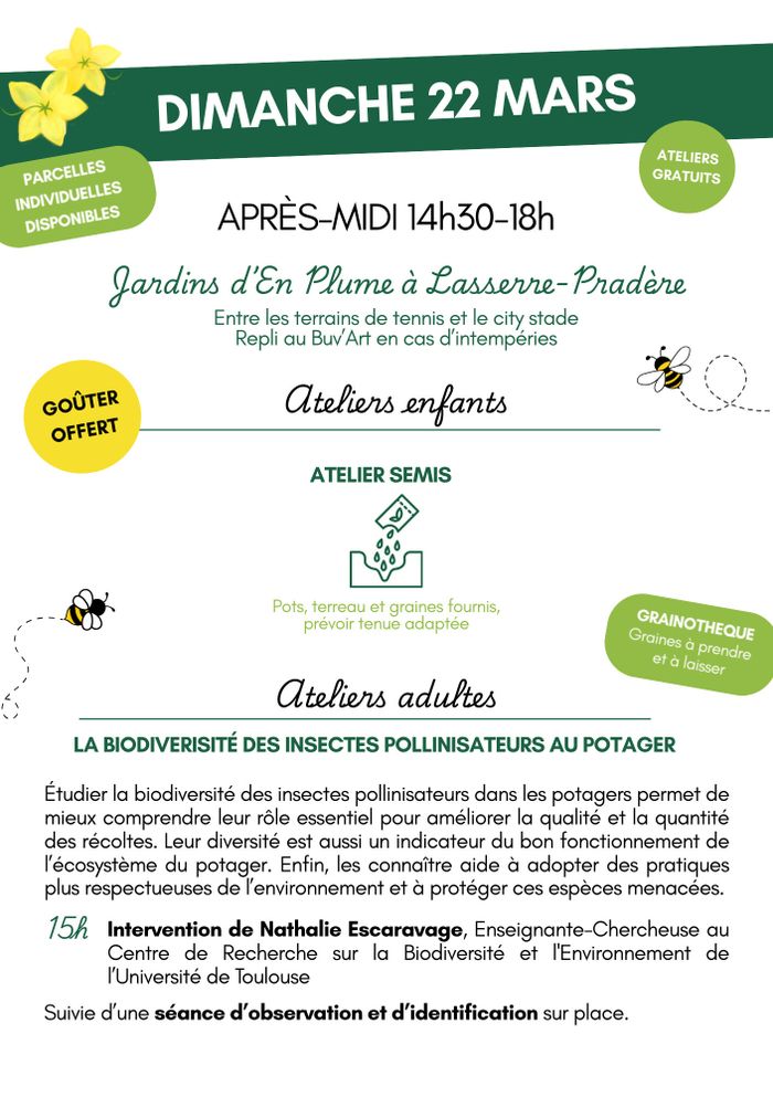 Fête du Printemps - La biodiversité des insectes pollinisateurs au potager