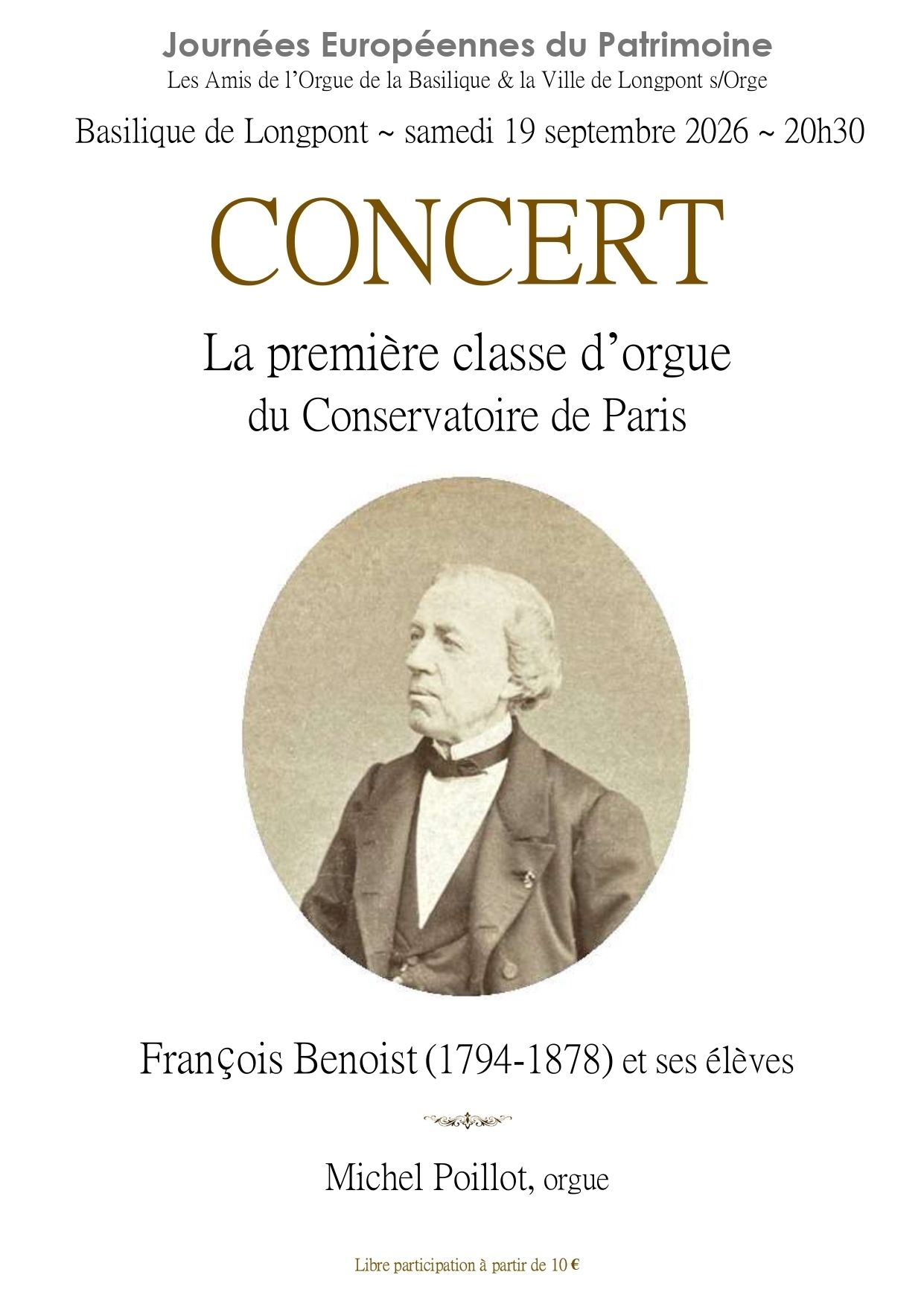 La première classe d'orgue du Conservatoire de Paris, François Benoist (1794-1878) et ses élèves - Michel Poillot, à l'orgue.