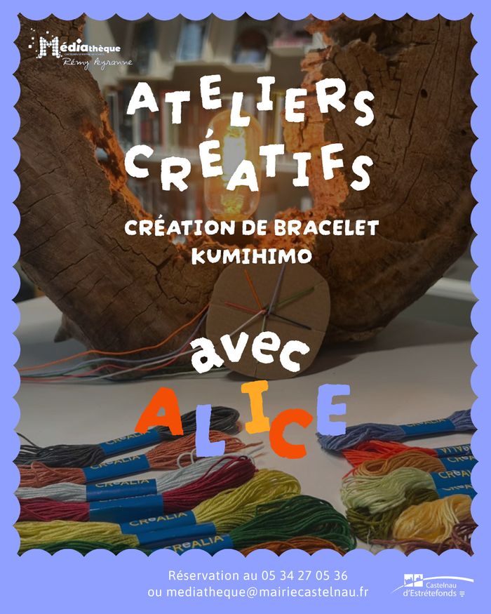 Atelier créatif à la médiathèque : fabrique ton bracelet Kumihimo