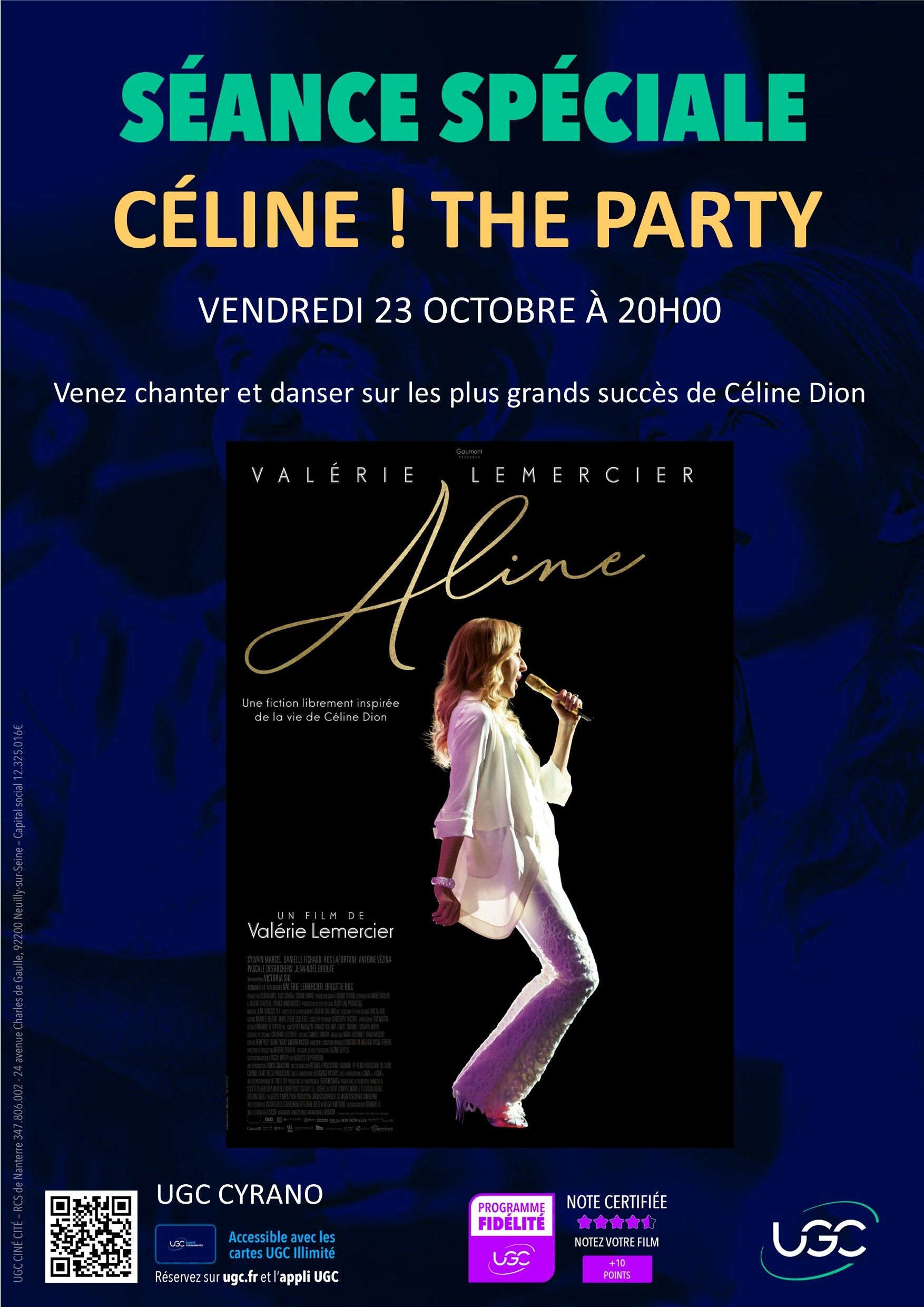 Séance Spéciale Céline ! The party avec un karaoké géant suivi de la projection du film Aline