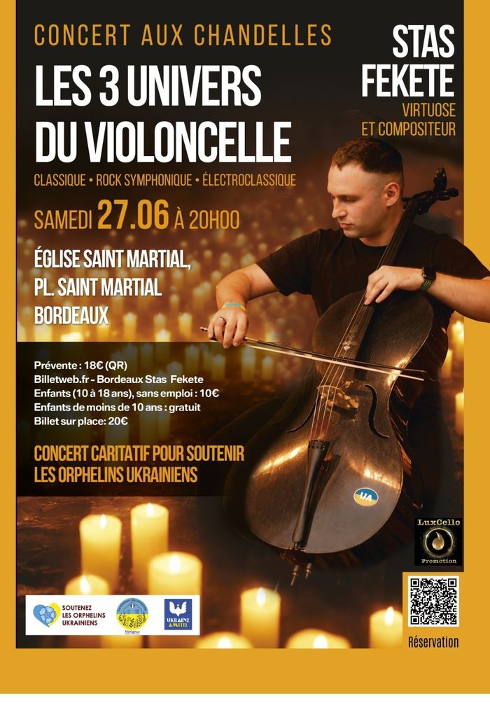 Concert solidaire : Les trois univers du violoncelle