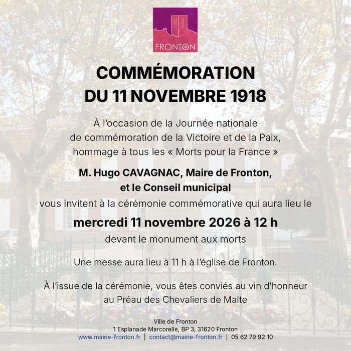 Commémoration du 11 Novembre 1918
