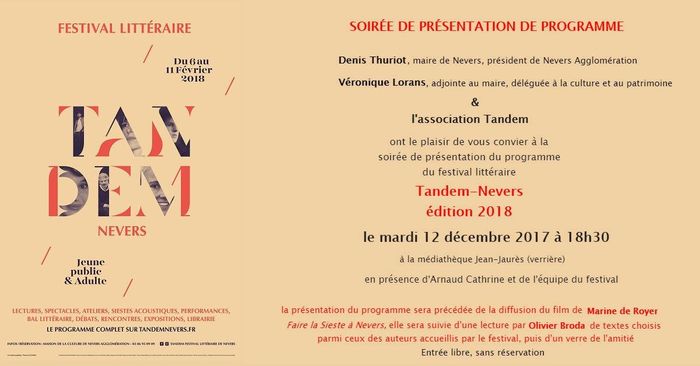 Soirée de présentation du programme Tandem 2018