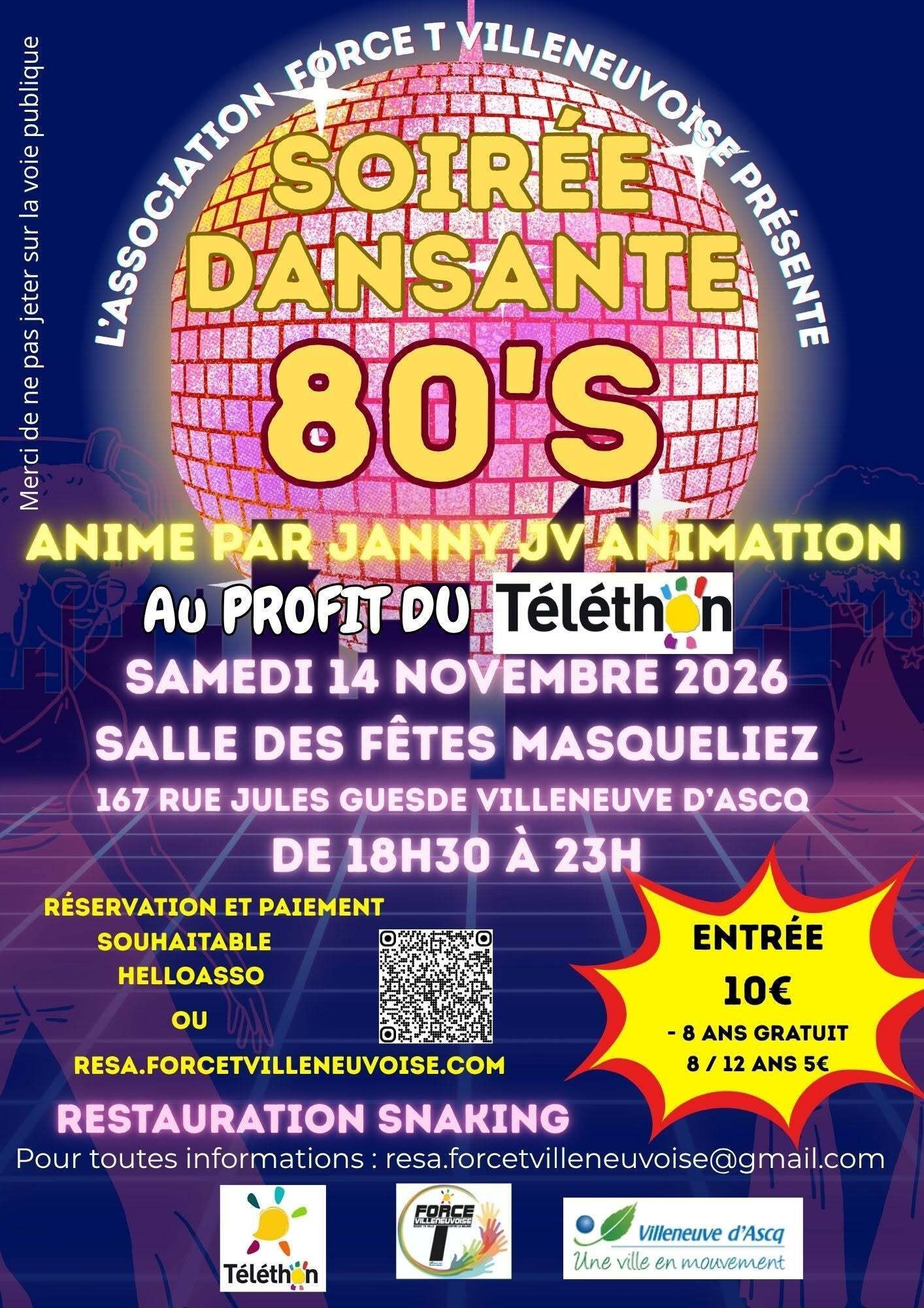 Soirée dansante années 80's pour le Téléthon