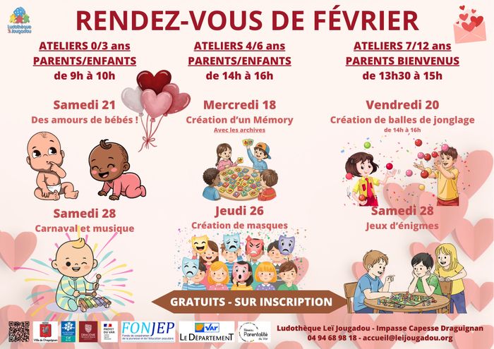 Les rdv de février de la ludothèque Leï Jougadou