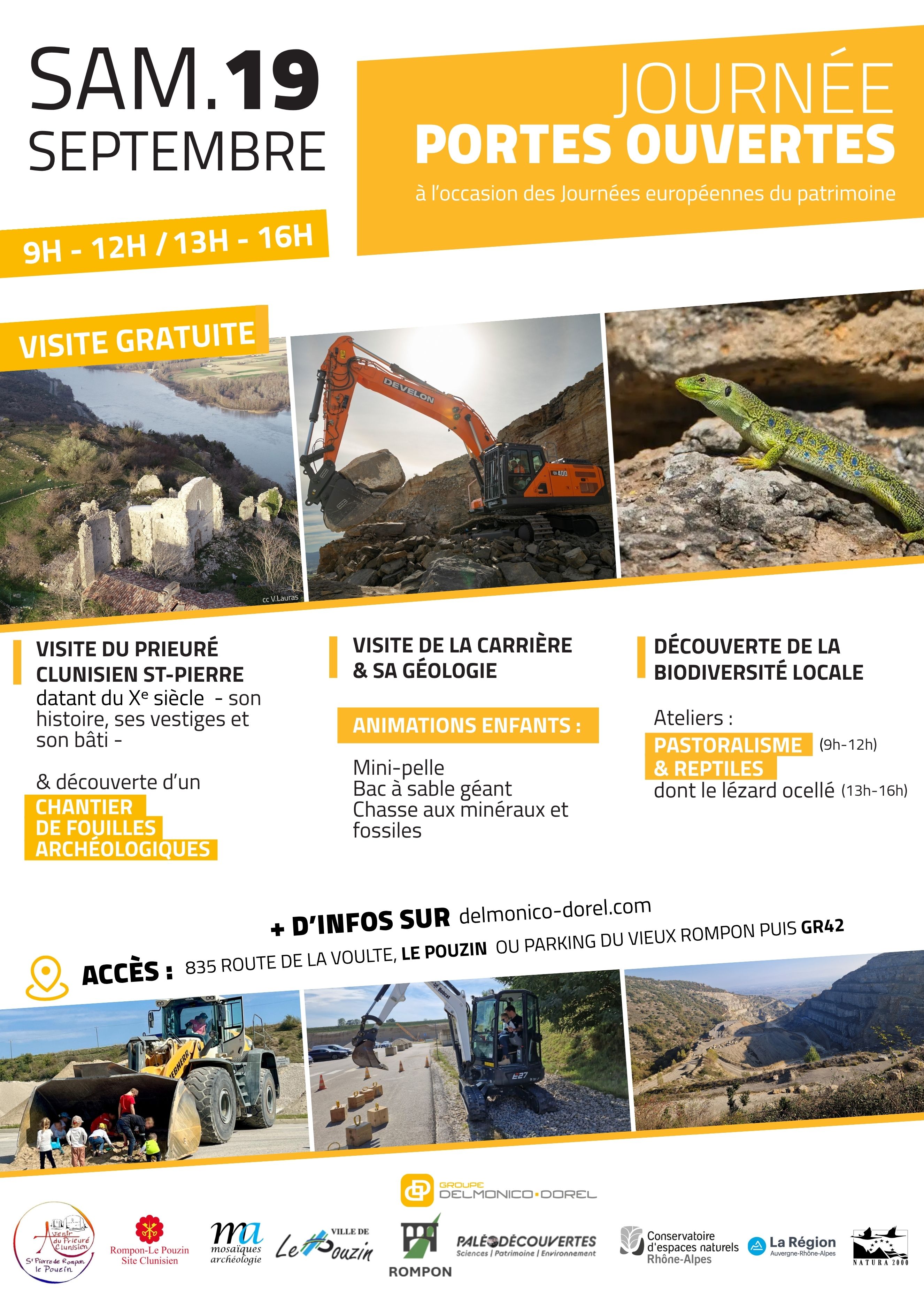 Carrière du Pouzin - Prieuré Clunisien du Xe siècle - chantier de fouilles archéologiques - activités enfants & biodiversité : le site varié du Pouzin