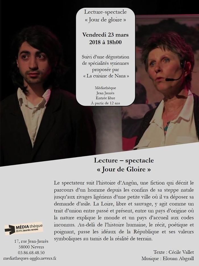 Lecture-spectacle "Jour de Gloire" suivie d'une dégustation