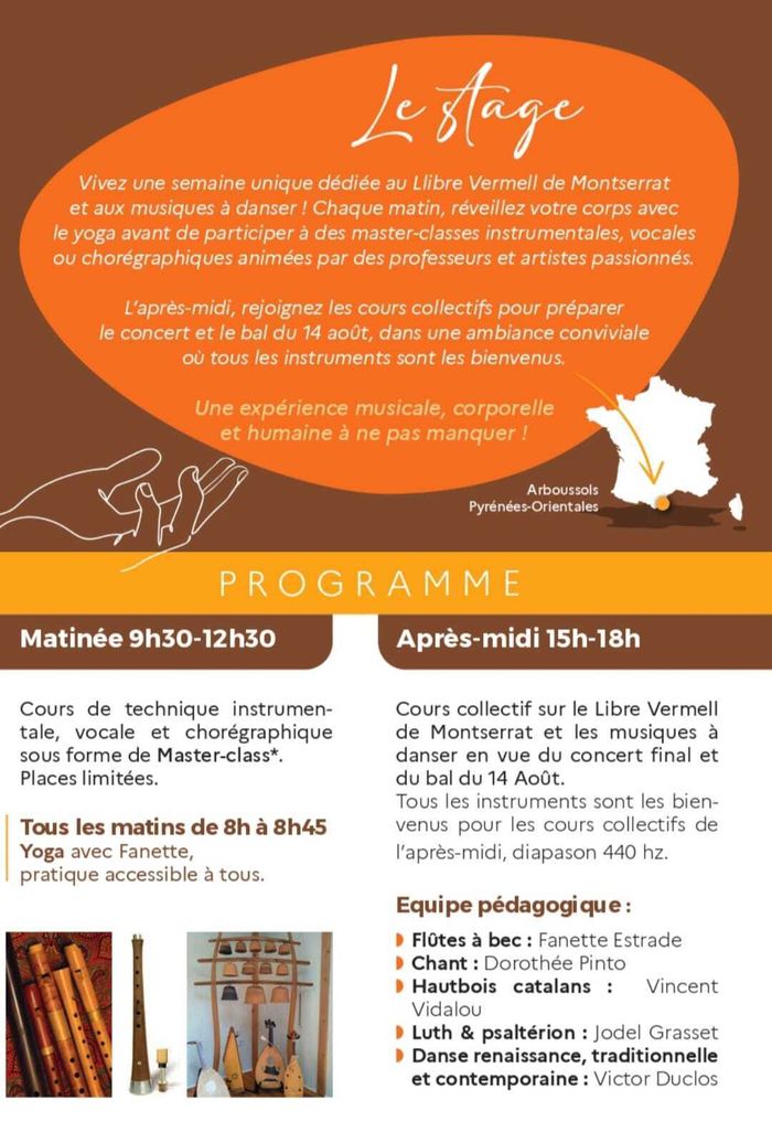 Stage Musique Chant et Danse Répertoire Médiéval et Traditionnel